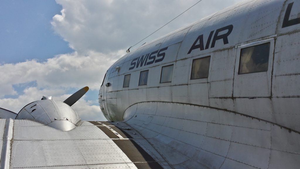 Mit der Swissair Propeller über München. 