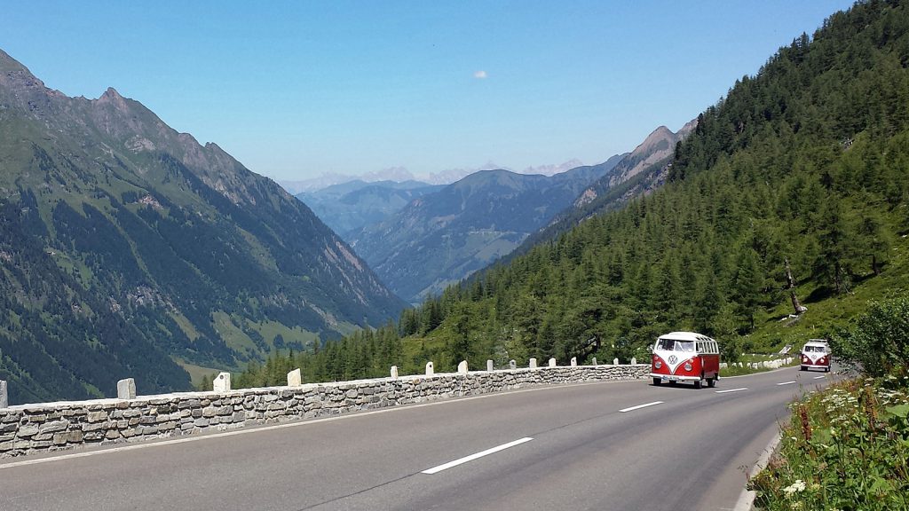 VW T1 on the way up Grossglockner High Alpine Road