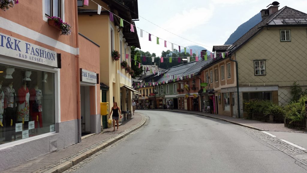 Festively decorated town in Austria