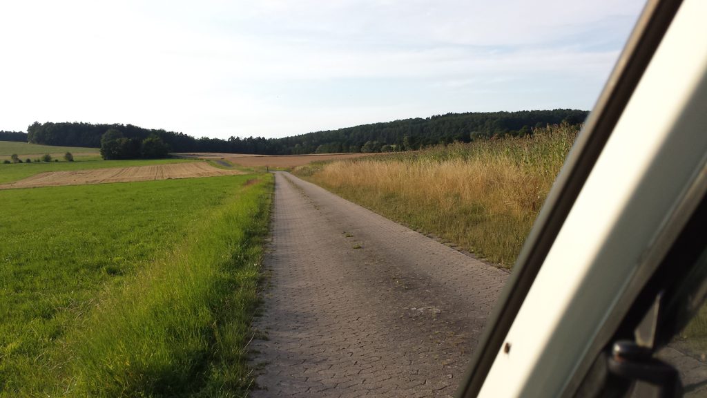 Approach to Forellenhof caravan site