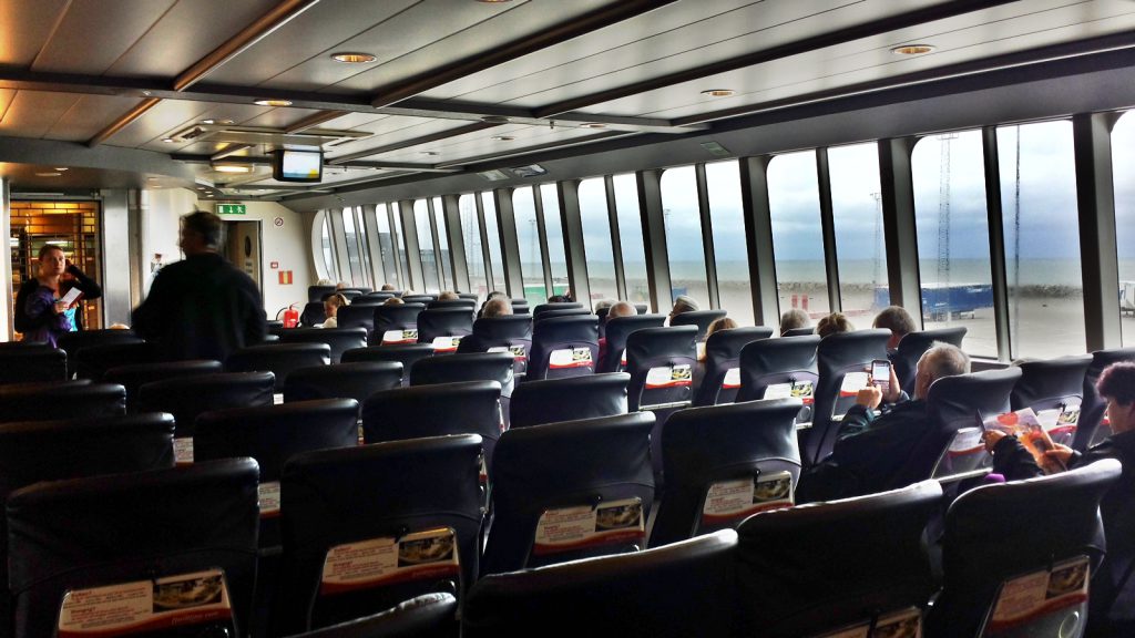 Like in an airplane: The Kristiansand - Hirtshals ferry's interior