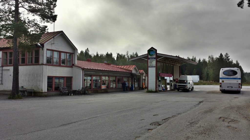 Petrol station along state route 8, Finland