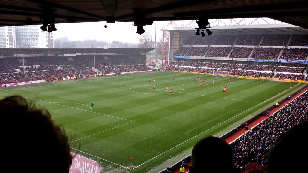 Sold out stadium at Nottingham Forest
