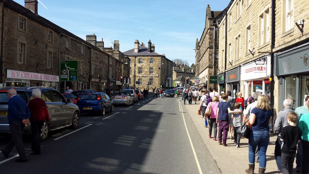 Crouds of people in the town of 3,500: Bakewell