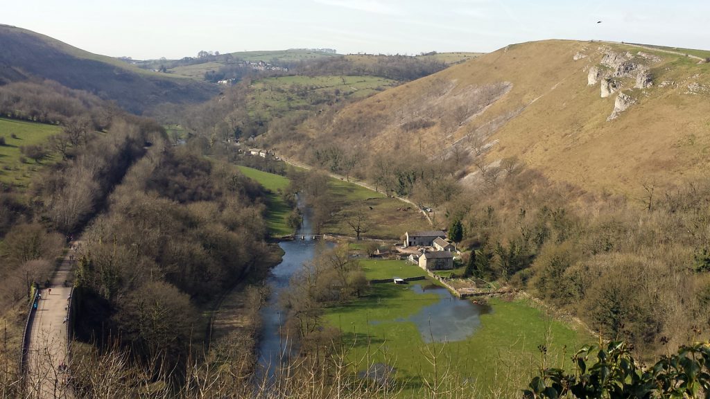 Monsal Dale, the old railway viaduct in the foreground