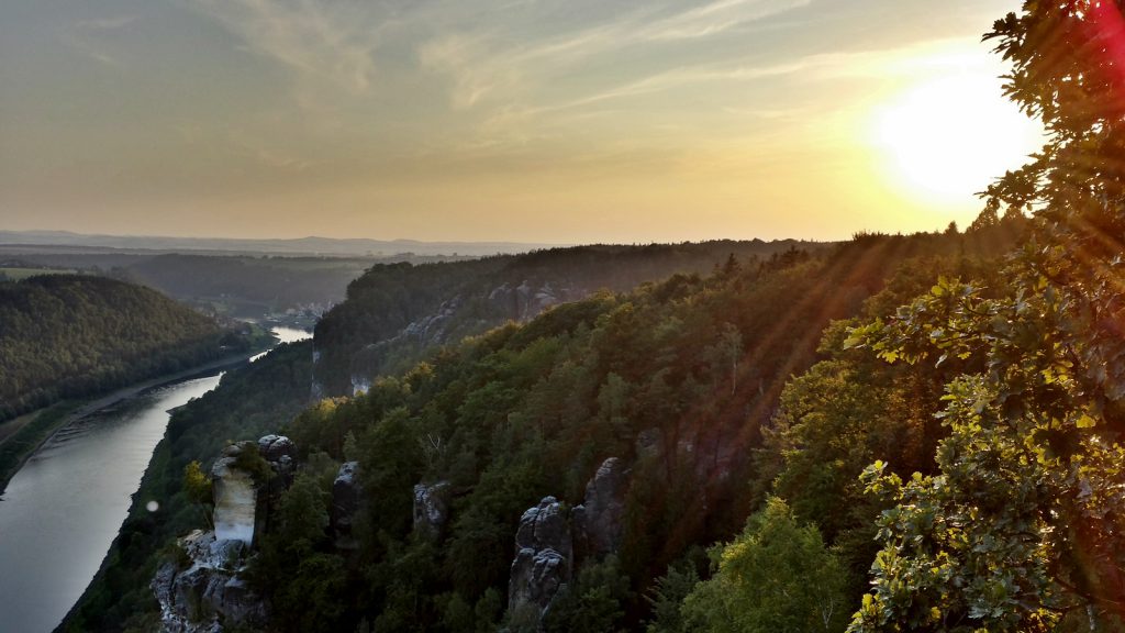 Sunset over Sxonian Switzerland