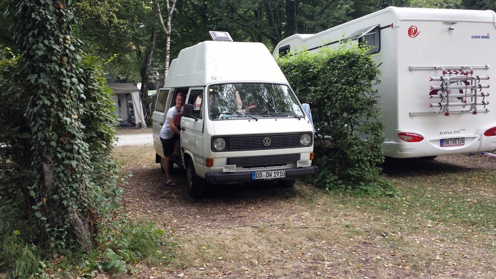 Narrow campsite in Munich
