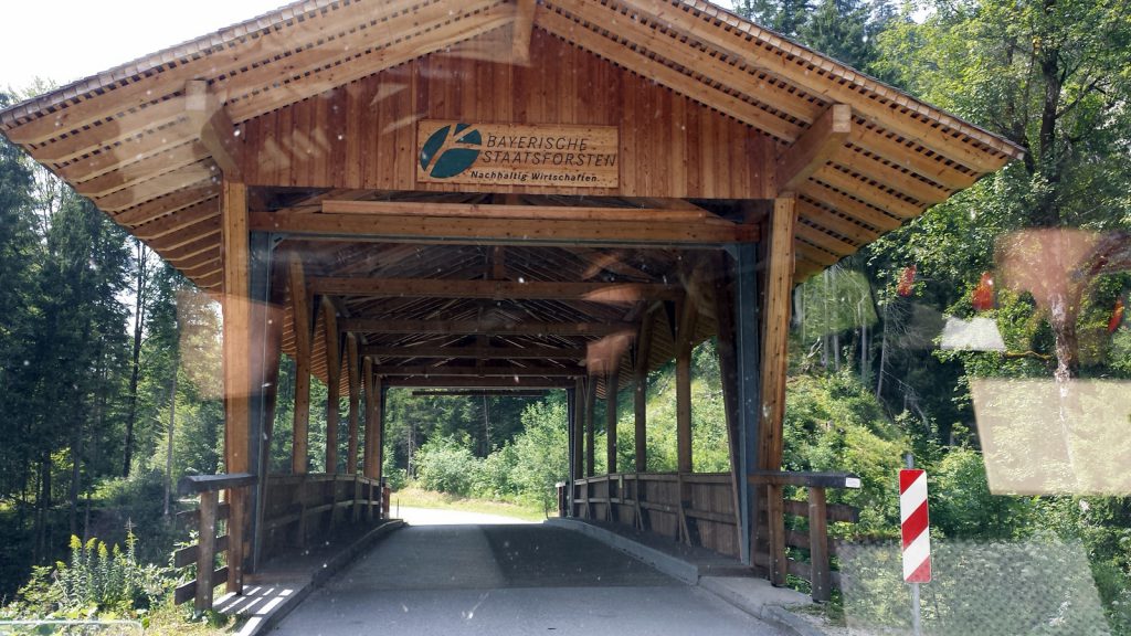 Covered bridge on Vorderriß-Wallgau-Tollroad