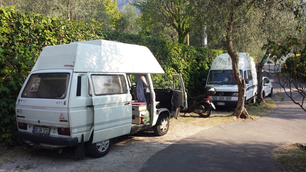 Our small pitch at Limone campsite