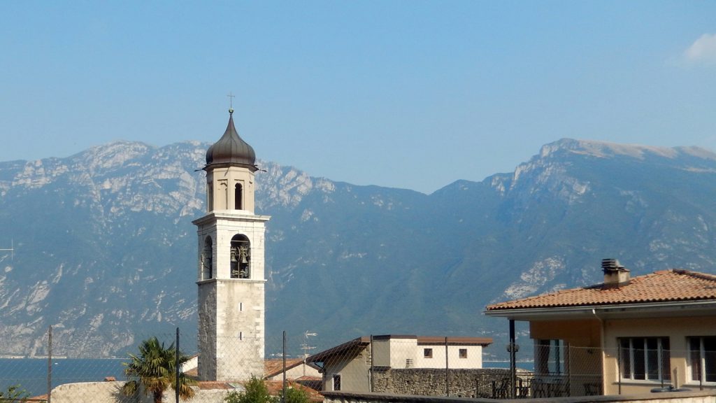 Typical church tower at Lake Garda