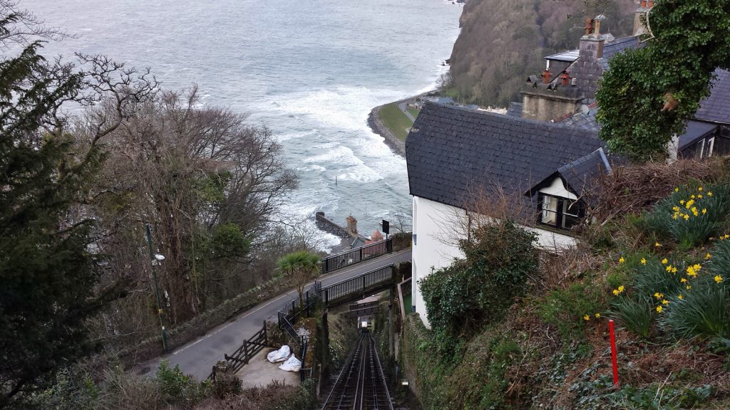 View from the mountain station, Lynton and Lynmouth Cliff Railway