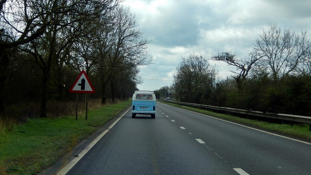 VW bus ahead