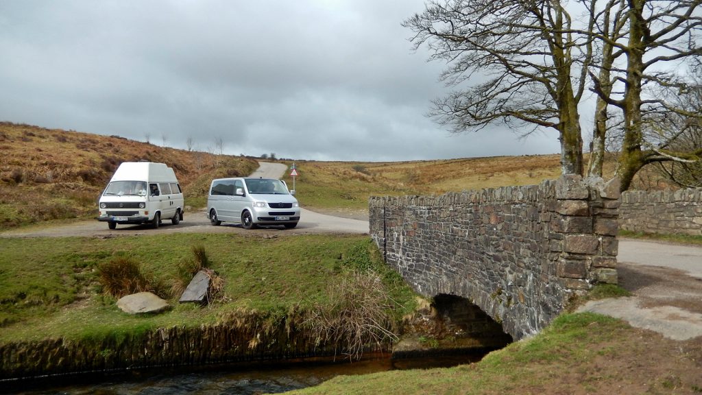 Natural stone arch bridge in Exmoor National Park