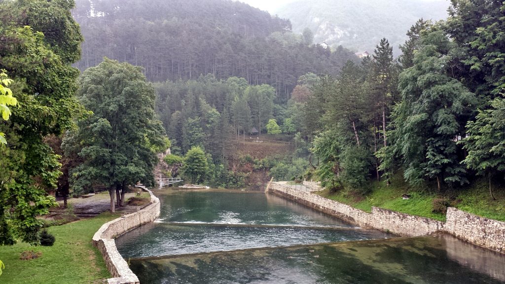 Pliva Fluss in Jajce Bosnien-Herzegowina