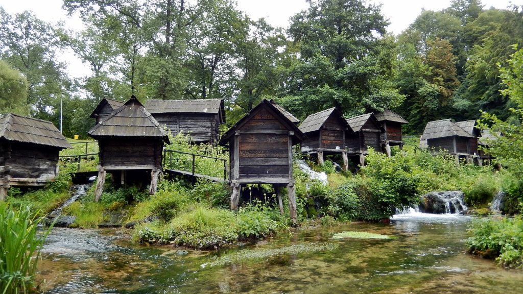 Bekanntes Motiv: Die Wassermühlen von Jajce Bosnien-Herzegowina