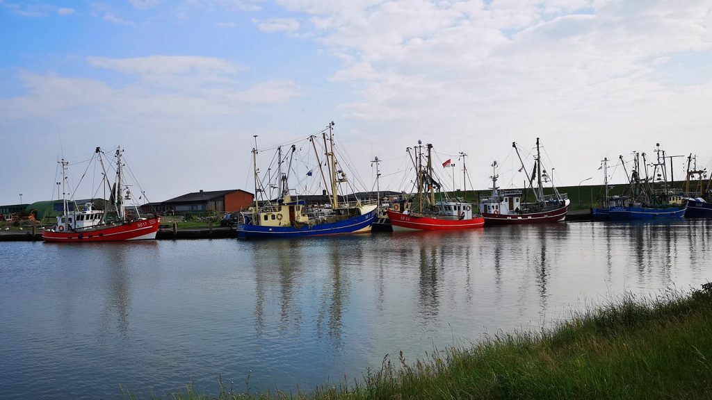 Fischerboote im Hafen von Meldorf