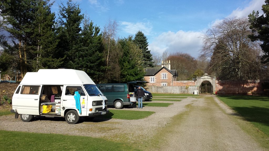 Ein herrlicher Aprilmorgen auf dem Campingplatz in Aberlour