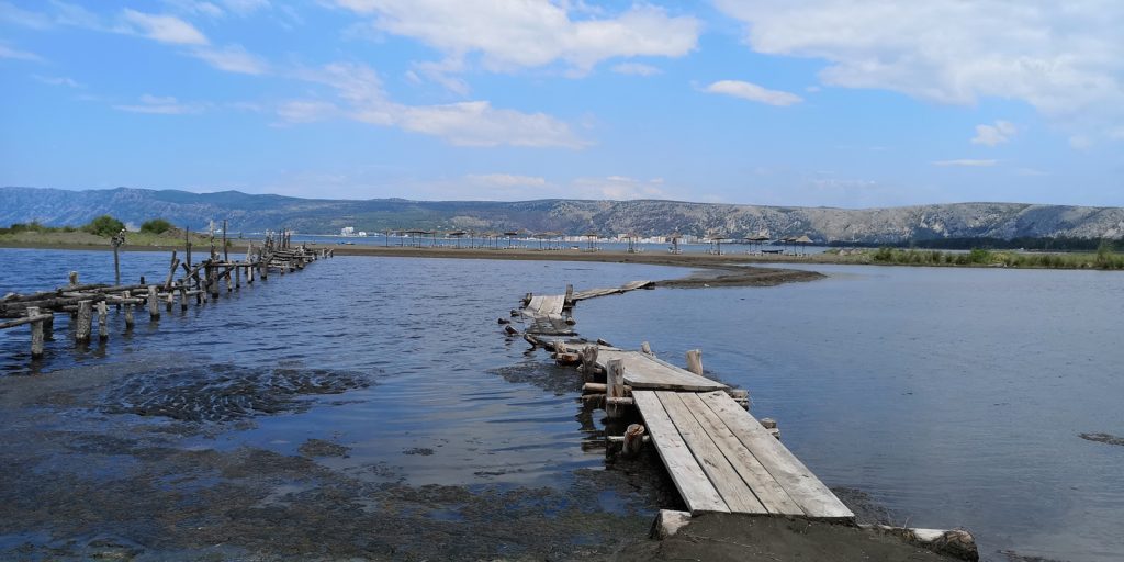 Südlichster Strand von Shëngjin auf einer vorgelagertern Lagune