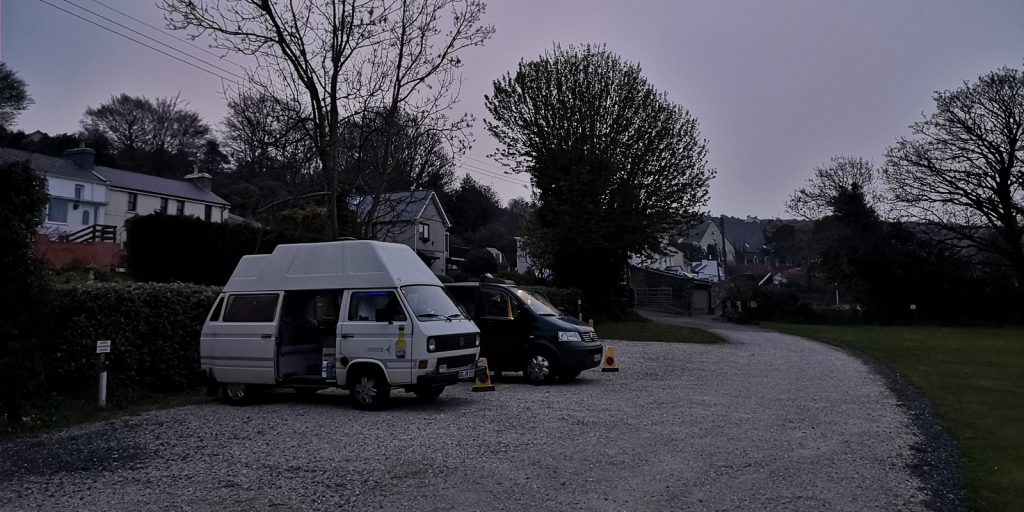Morgenstimmung auf dem Campingplatz in Laxey