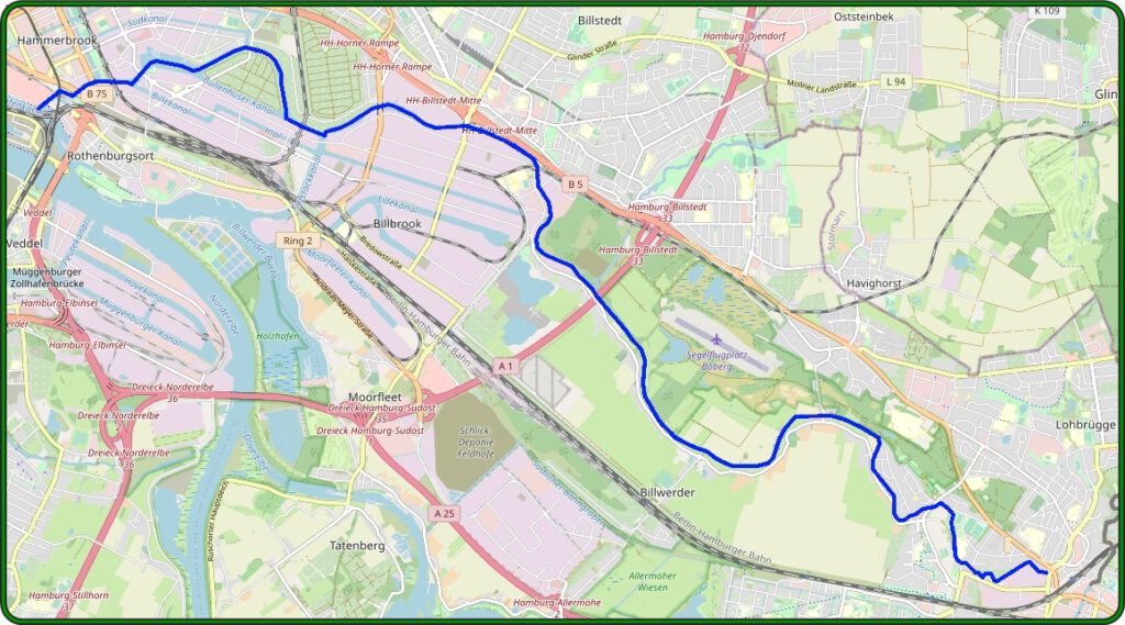 Unterlauf der Bille von Bergedorf bis zur Mündung am Großmarkt